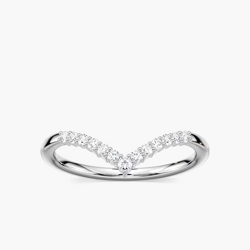Penelope 1/8 ctw Round Lab Grown Diamond Chevron Curved Band