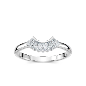 Alejandra 1/4 ctw Tapered Baguette Lab Grown Diamond Fan Curved Band
