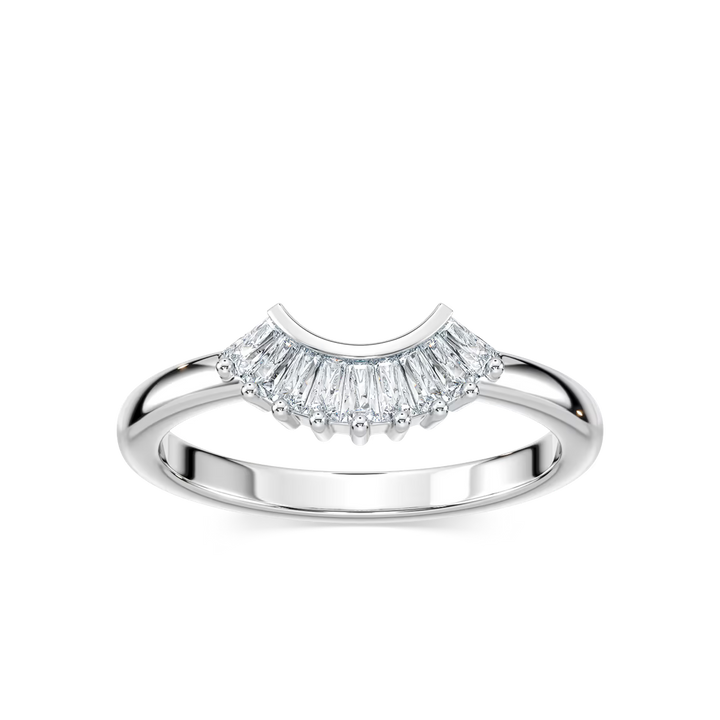 Alejandra 1/4 ctw Tapered Baguette Lab Grown Diamond Fan Curved Band