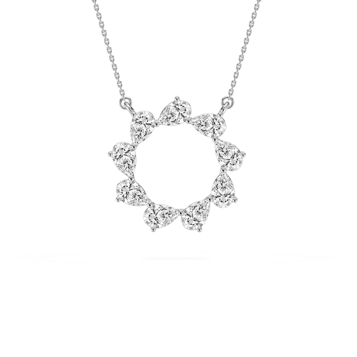 2 ¼ ctw Pear Lab Grown Diamond Circle Pendant - 18 Inches