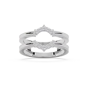 Rosalina 1/6 ctw Round Lab Grown Diamond Milgrain Enhancer Curved Band