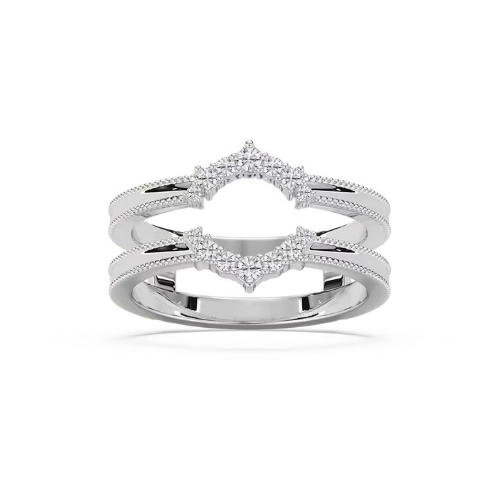 Rosalina 1/6 ctw Round Lab Grown Diamond Milgrain Enhancer Curved Band