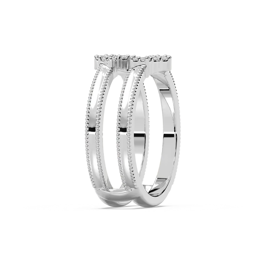 Rosalina 1/6 ctw Round Lab Grown Diamond Milgrain Enhancer Curved Band