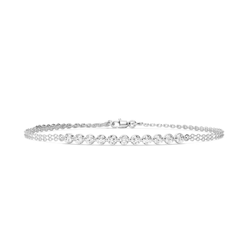 1 ctw Round Lab Grown Diamond Eleven Stone Chain Bracelet - 7 Inches