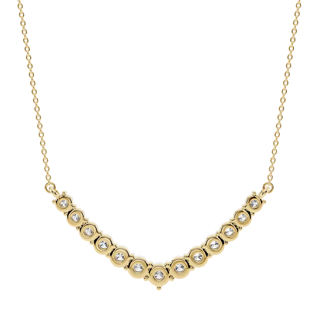 1 ctw Round Lab Grown Diamond Graduated Necklace - 18 Inches