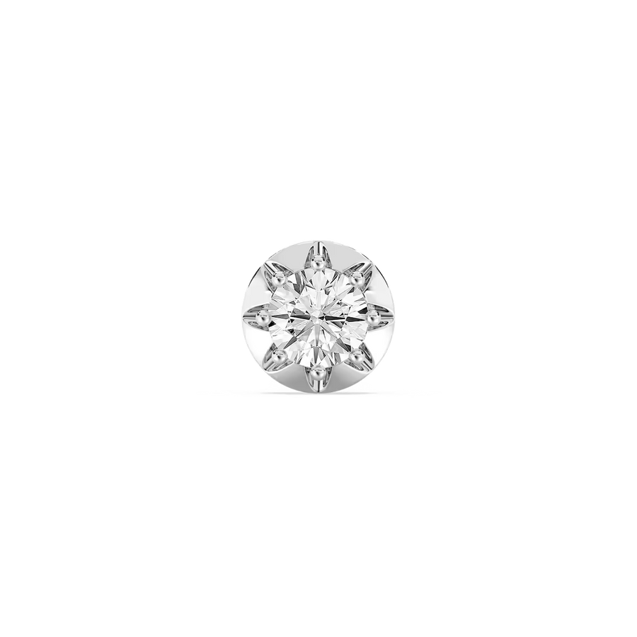 Round Lab Grown Diamond Circular Crown Single Stud Earring