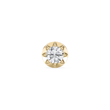 Round Lab Grown Diamond Circular Crown Single Stud Earring