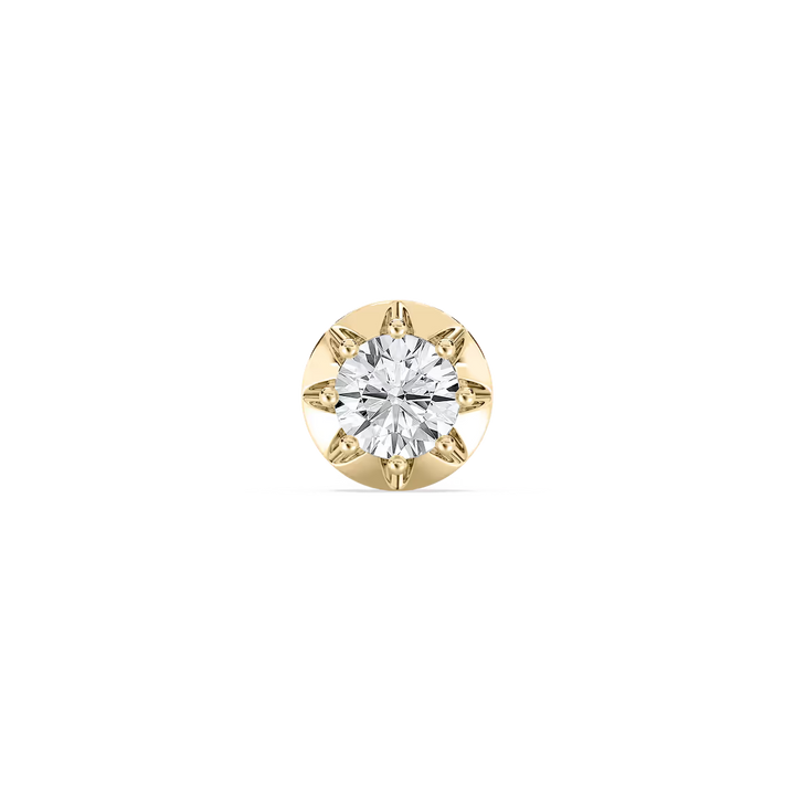 Round Lab Grown Diamond Circular Crown Single Stud Earring