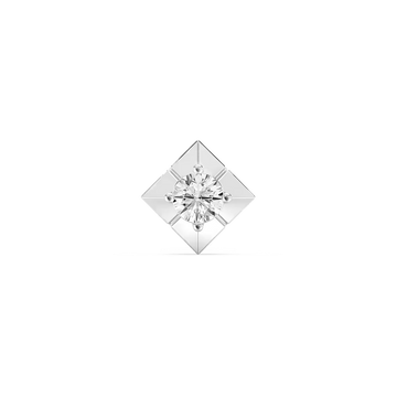 Round Lab Grown Diamond Four Prong Single Stud Earring