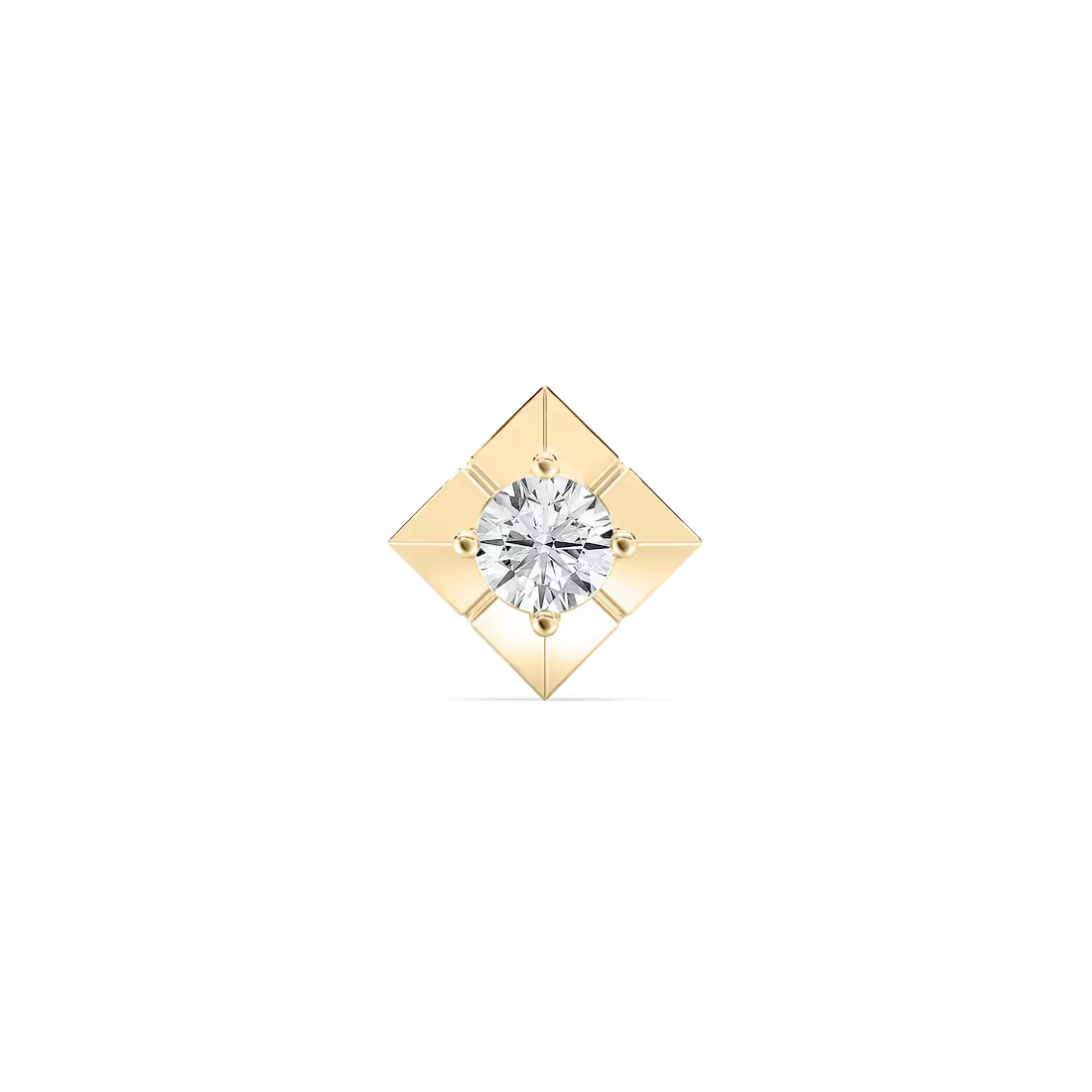 Round Lab Grown Diamond Four Prong Single Stud Earring