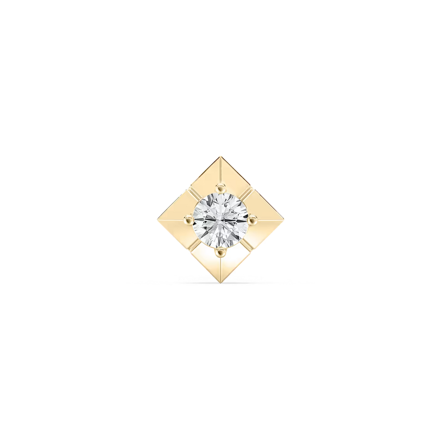 Round Lab Grown Diamond Four Prong Single Stud Earring
