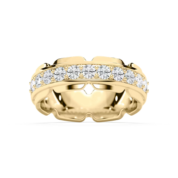 Zayn 1 ⅕ ctw Round Lab Grown Diamond 7.50mm Grooved Channel Mens Wedding Band
