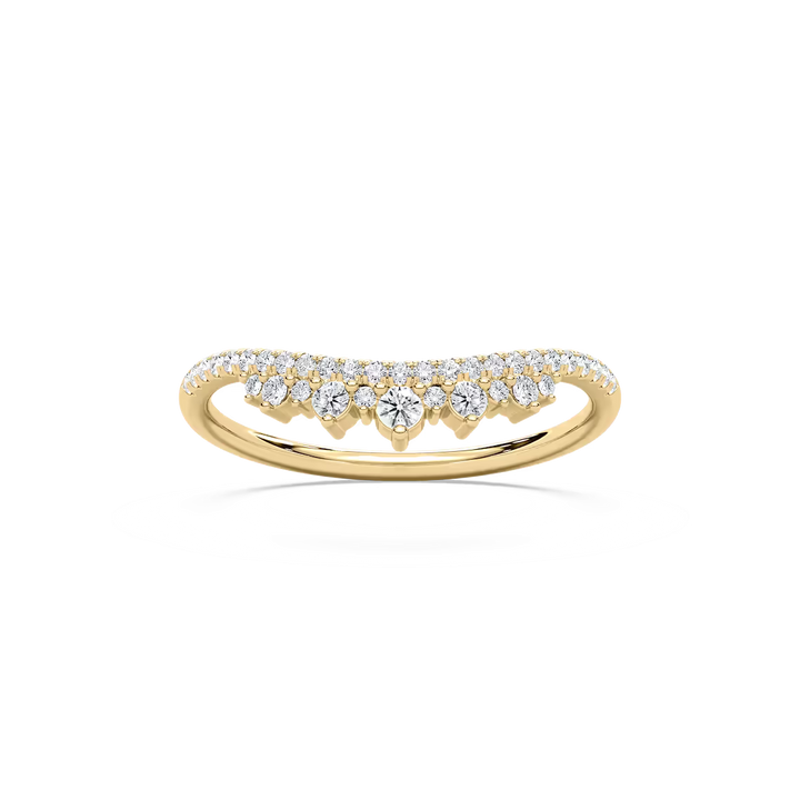 Seren 2/5 ctw Round Lab Grown Diamond Double Row Curved Band