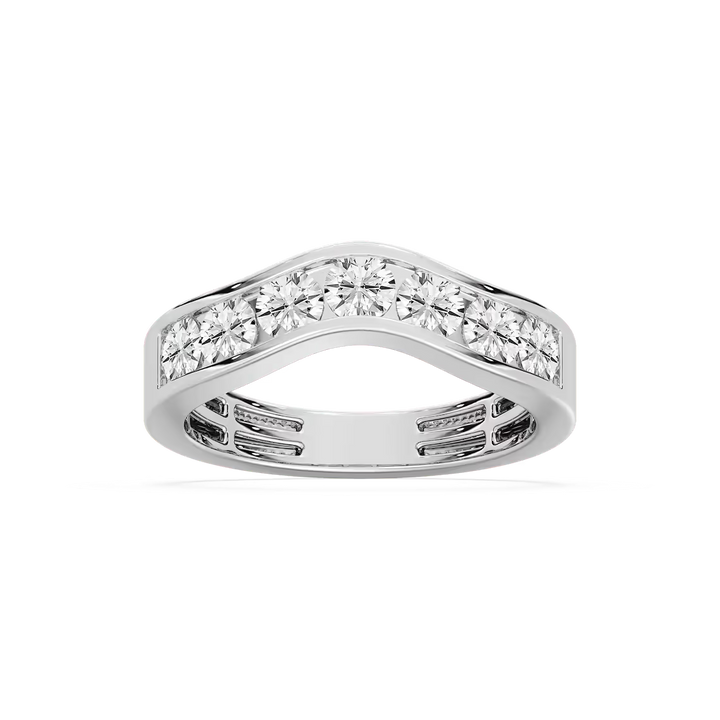 Parker 1 ctw Round Lab Grown Diamond Channel Set Curved Band