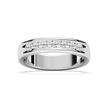 Nash 5/8 ctw Round Lab Grown Diamond 5.00mm Channel Mens Wedding Band