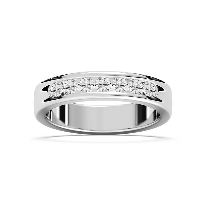 Nash 5/8 ctw Round Lab Grown Diamond 5.00mm Channel Mens Wedding Band