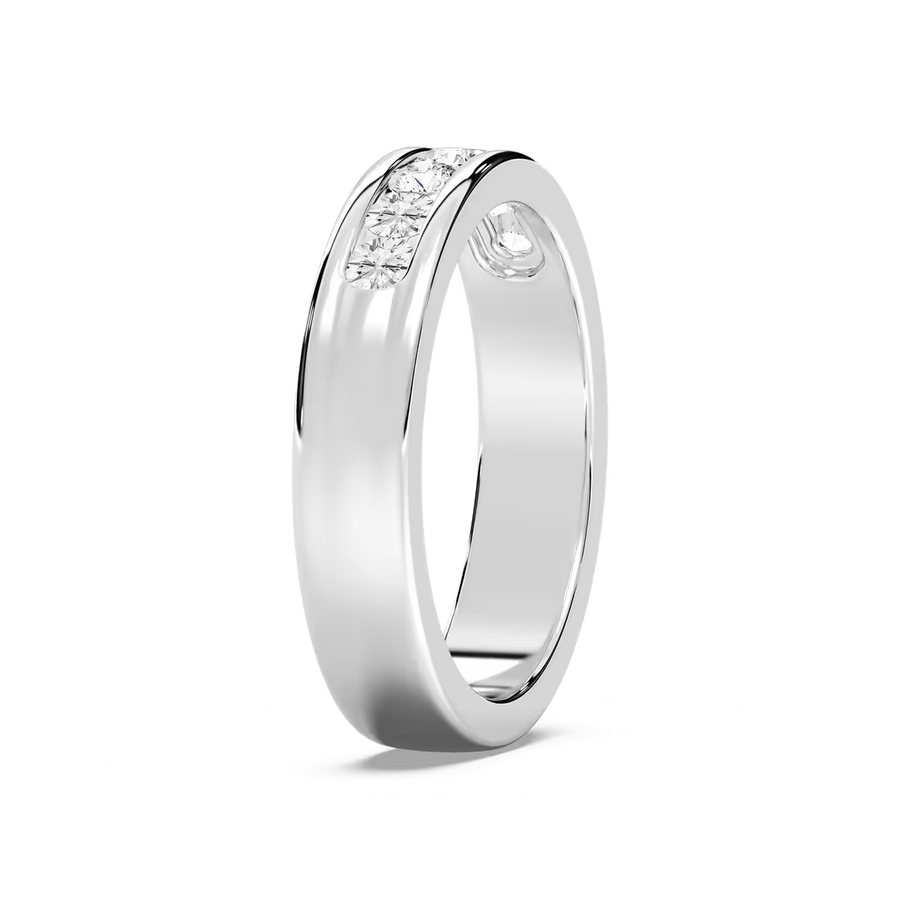 Nash 5/8 ctw Round Lab Grown Diamond 5.00mm Channel Mens Wedding Band