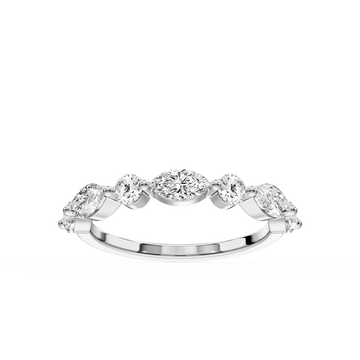 Natalie 7/8 ctw Marquise and Round Lab Grown Diamond Shared Prong Wedding Band