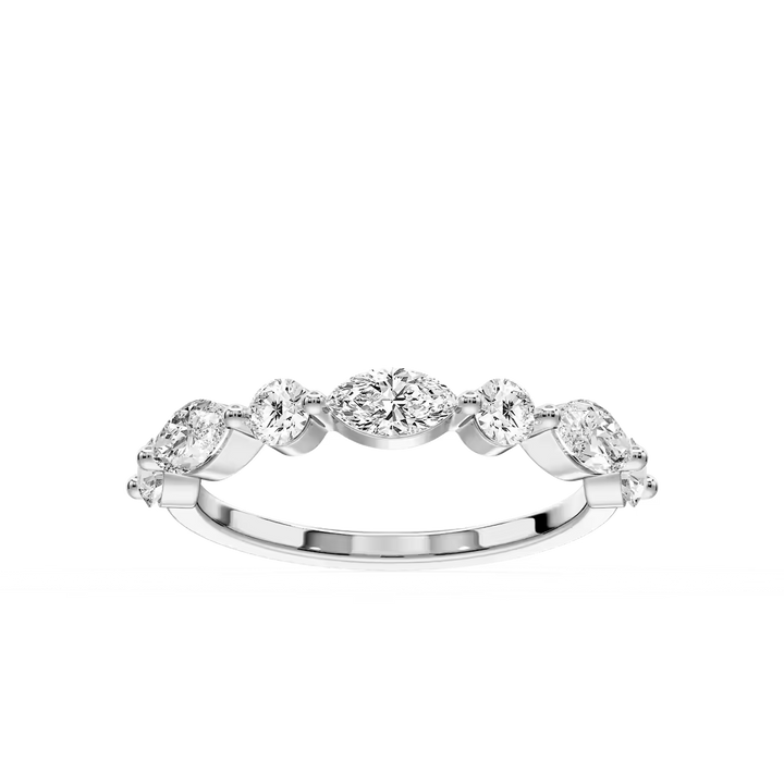 Natalie 7/8 ctw Marquise and Round Lab Grown Diamond Shared Prong Wedding Band