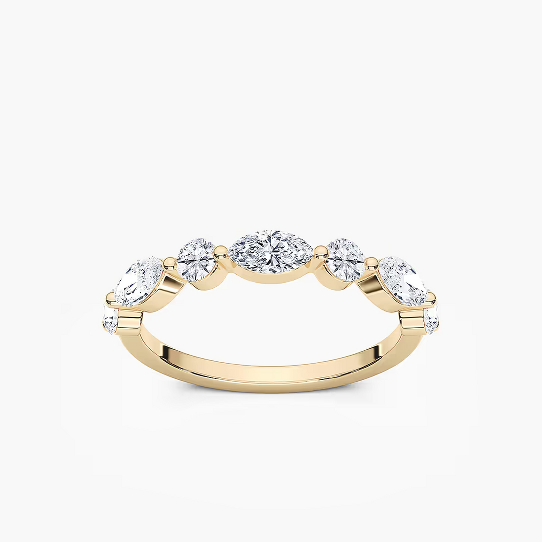 Natalie 7/8 ctw Marquise and Round Lab Grown Diamond Shared Prong Wedding Band