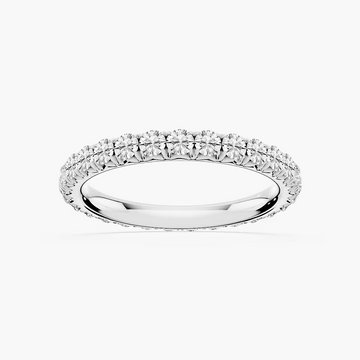 Sharon Round Lab Grown Diamond French Pave Eternity Band