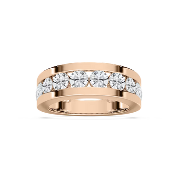 Silas 2 ctw Round Lab Grown Diamond 7.50 mm Channel Mens Wedding Band