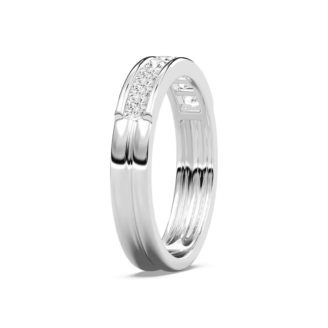 Bennett 7/8 ctw Princess Lab Grown Diamond 4.50mm Channel Mens Wedding Band