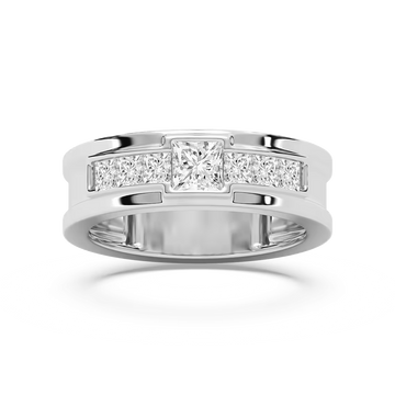 Elijah 1 ⅓ ctw Princess Lab Grown Diamond 7.20mm Bezel Mens Wedding Band