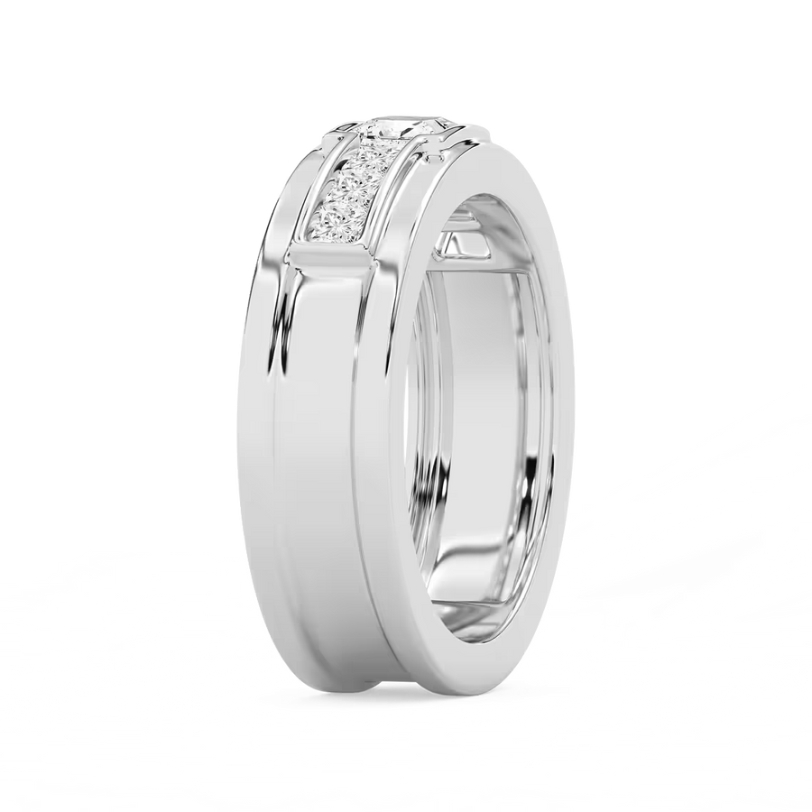 Elijah 1 ⅓ ctw Princess Lab Grown Diamond 7.20mm Bezel Mens Wedding Band