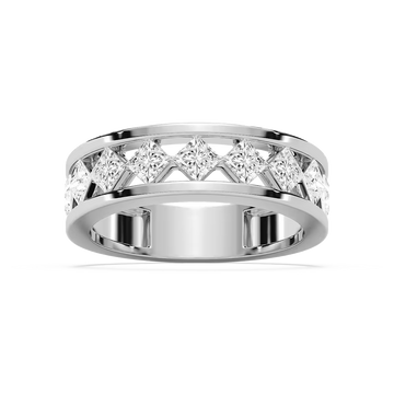 Niall 2 ctw Princess Lab Grown Diamond 4.90mm Lattice Mens Wedding Band