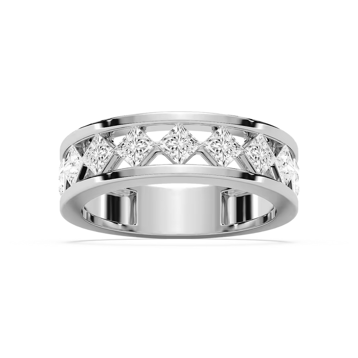 Niall 2 ctw Princess Lab Grown Diamond 4.90mm Lattice Mens Wedding Band