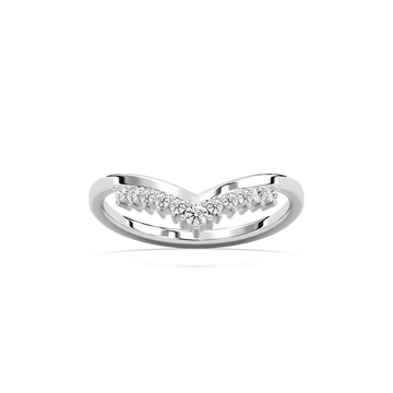 Wilde 1/5 ctw Round Lab Grown Diamond Graduated Chevron Curved Band