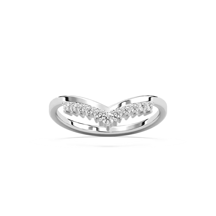 Wilde 1/5 ctw Round Lab Grown Diamond Graduated Chevron Curved Band