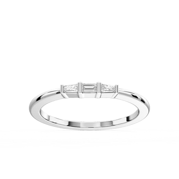Eloise 1/6 ctw Baguette Lab Grown Diamond Three Stone Stackable Band