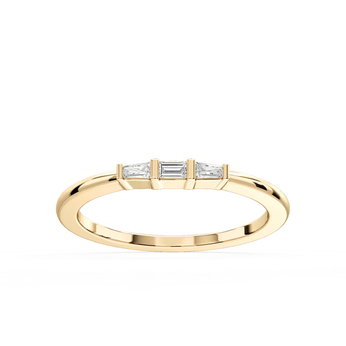 Eloise 1/6 ctw Baguette Lab Grown Diamond Three Stone Stackable Band