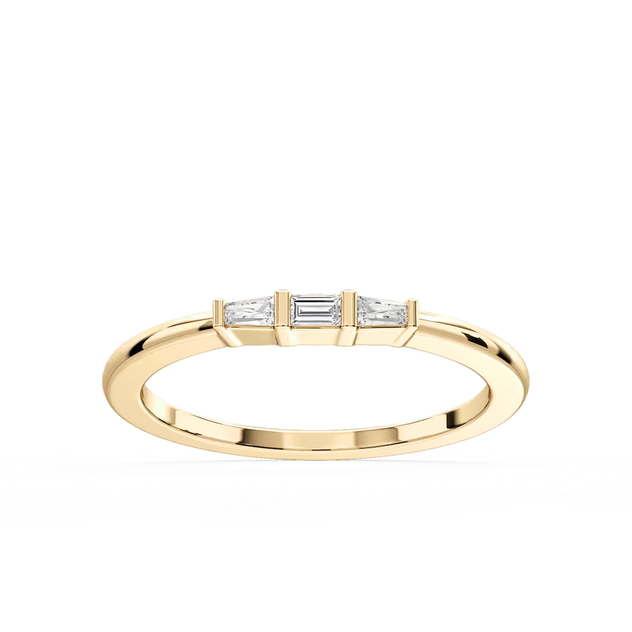 Eloise 1/6 ctw Baguette Lab Grown Diamond Three Stone Stackable Band