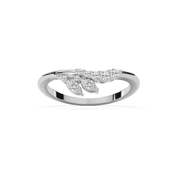 Titania 1/5 ctw Marquise and Round Lab Grown Diamond Nature Inspired Curved Band