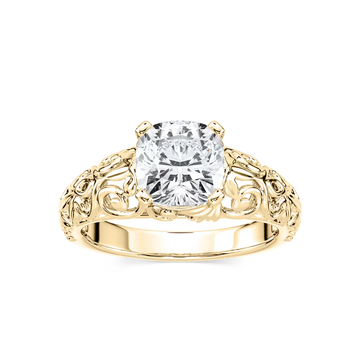 Tory Cushion Lab Grown Diamond Filigree Solitaire Engagement Ring