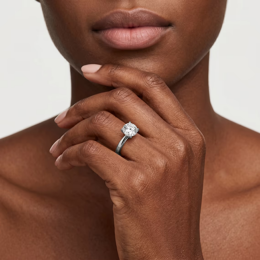 Tracie Lab Grown Diamond Pinched Cathedral Solitaire Engagement Ring