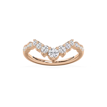 Valen 2/3 ctw Round Lab Grown Diamond Graduated Curved Band
