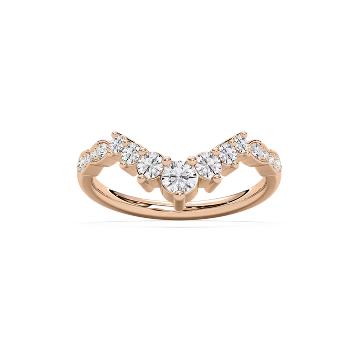 Valen 2/3 ctw Round Lab Grown Diamond Graduated Curved Band