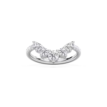 Vara 7/8 ctw Round Lab Grown Diamond Graduated Curved Band