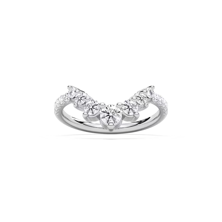 Vara 7/8 ctw Round Lab Grown Diamond Graduated Curved Band