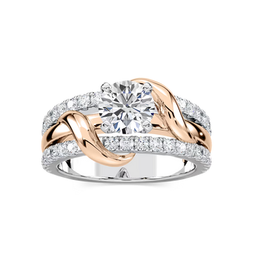 Layla Round Lab Grown Diamond Vine Side Stone Engagement Ring
