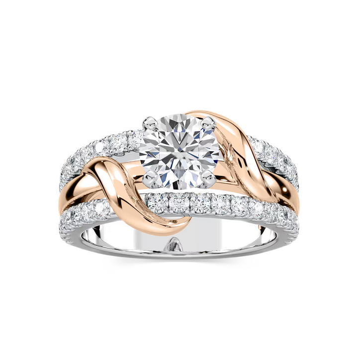 Layla Round Lab Grown Diamond Vine Side Stone Engagement Ring