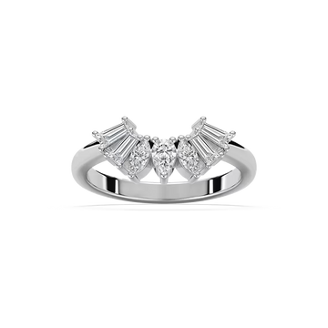 Cassidy 1/2 ctw Pear, Marquise and Baguette Lab Grown Diamond Fan Curved Band