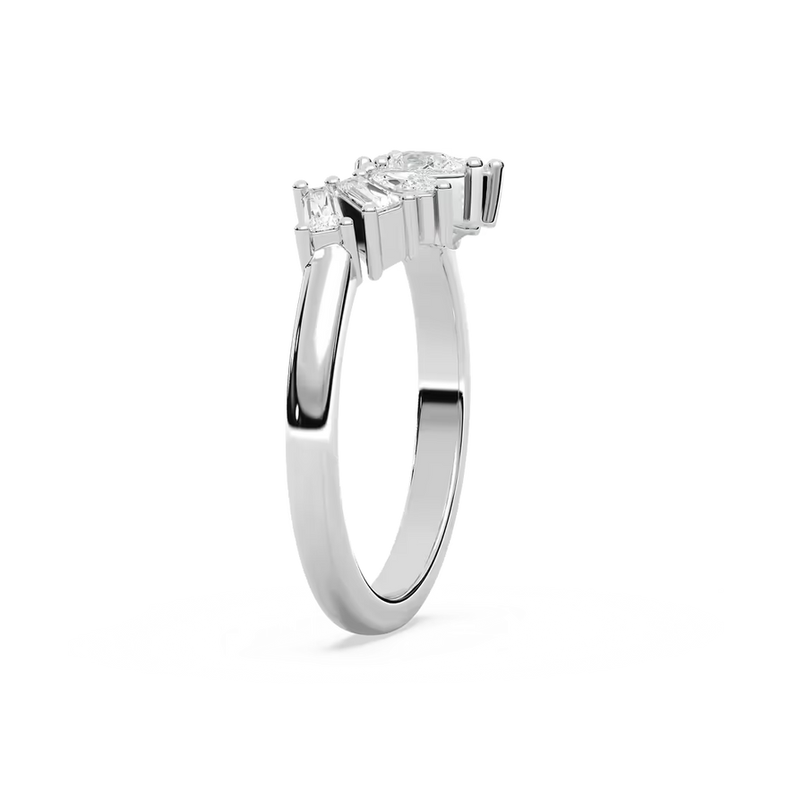 Cassidy 1/2 ctw Pear, Marquise and Baguette Lab Grown Diamond Fan Curved Band