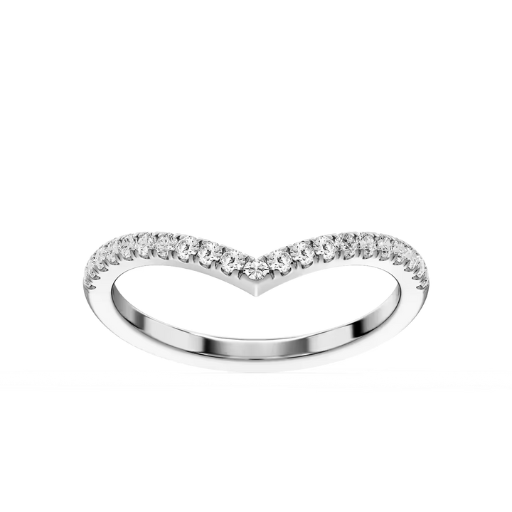 Wynne 1/3 ctw Round Lab Grown Diamond Chevron Curved Band
