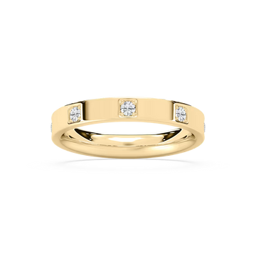 Zara 1/4 ctw Round Lab Grown Diamond Bezel Set Station Wedding Band