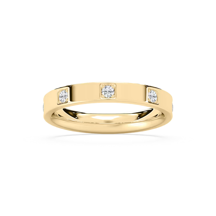 Zara 1/4 ctw Round Lab Grown Diamond Bezel Set Station Wedding Band